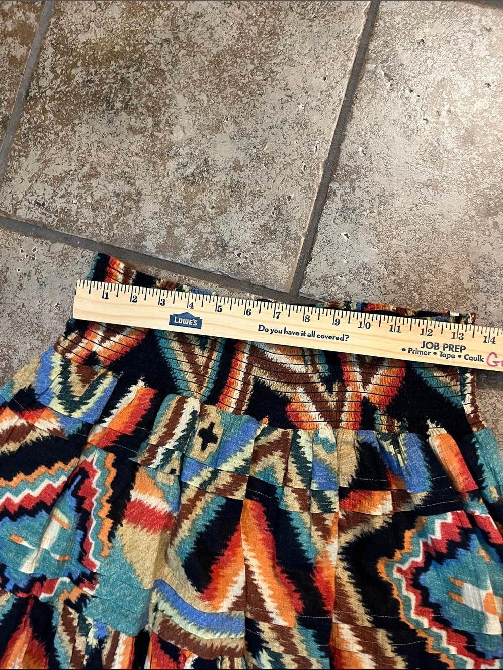 Lauren Ralph Lauren Multi-Color Tiered Skater Skirt in Teal, Black & Orange - Picture 7 of 7